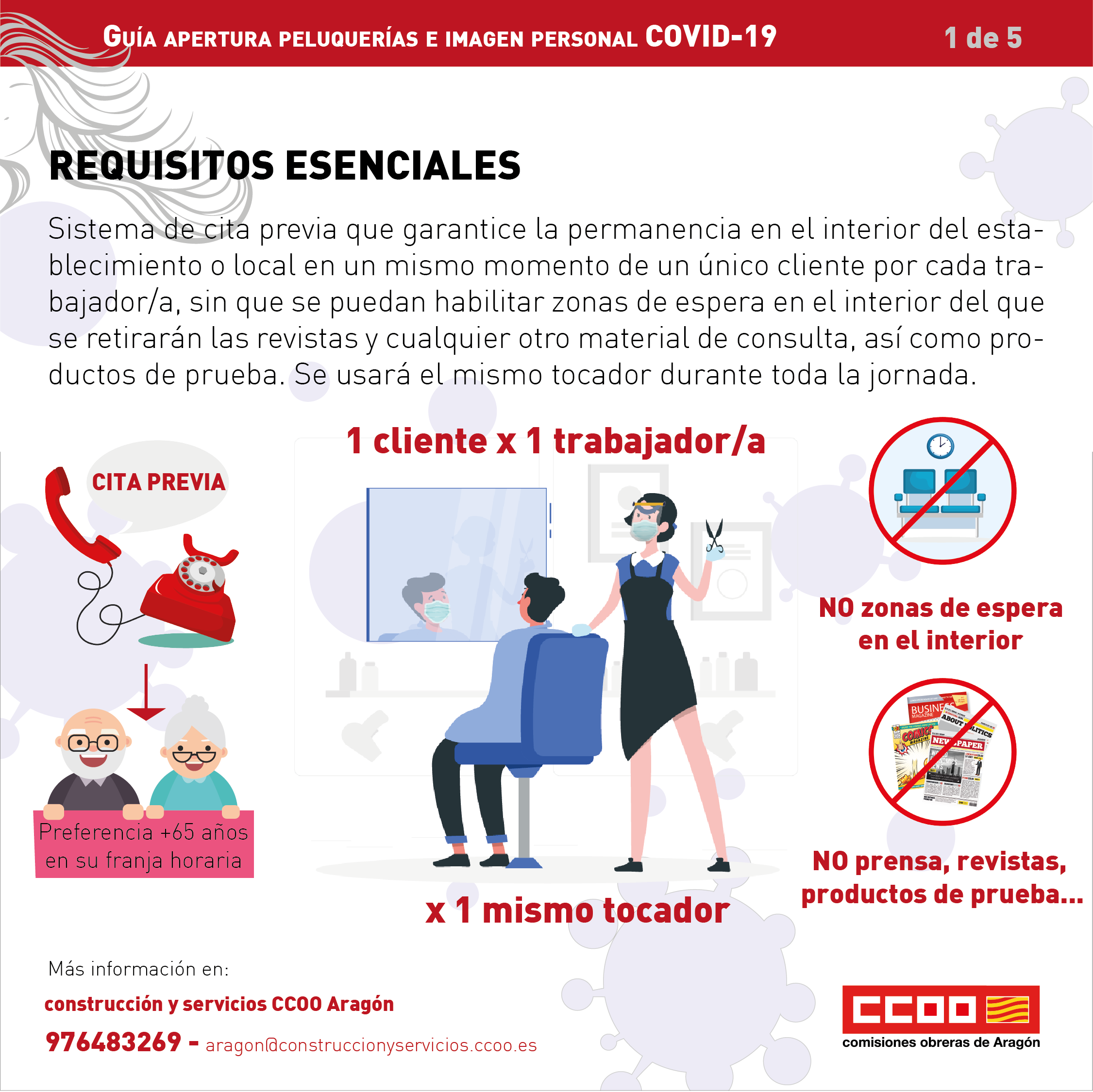 Peluquerias: medidas preventivas frente a COVID-19 